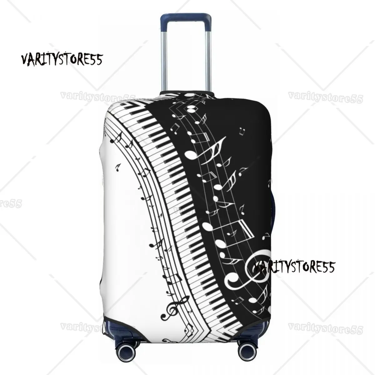 Custom Piano Keyboard Musical Notes Luggage Cover Cute Suitcase Protector Covers Suit For 18-32 inch