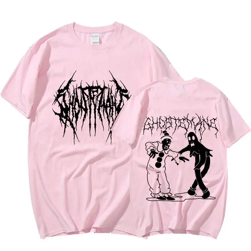 Ghostemane Double Sided Print T-shirt Men Women 100% Cotton Fashion Hip Hop Metal Gothic Rock T Shirt Oversized Loose Streetwear