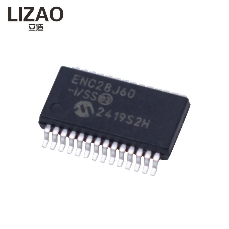LIZAO 1PCS ENC28J60-I/SS ENC28J60T-I/SS ENC28J60 SSOP28 Ethernet Controller Chip New Original IC