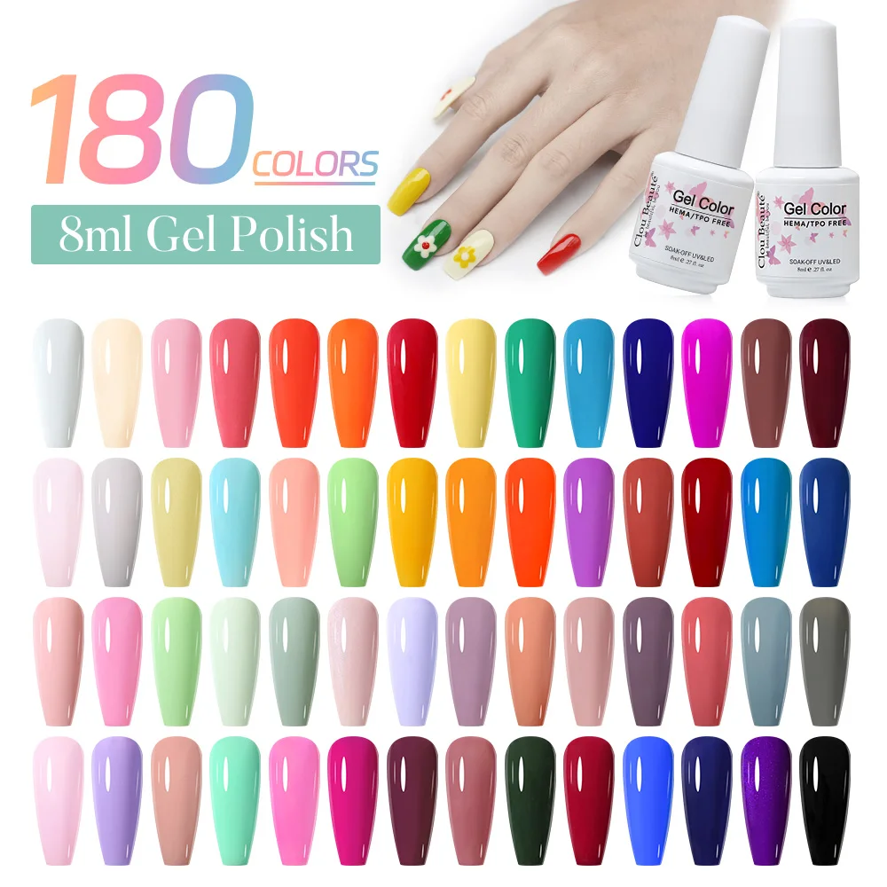 Esmalte de Uñas en Gel UV Clou Beaute Sin HEMA ni TPO - Esmalte Semipermanente de Alta Pigmentación y Larga Duración para Arte de Uñas - Color Azúcar