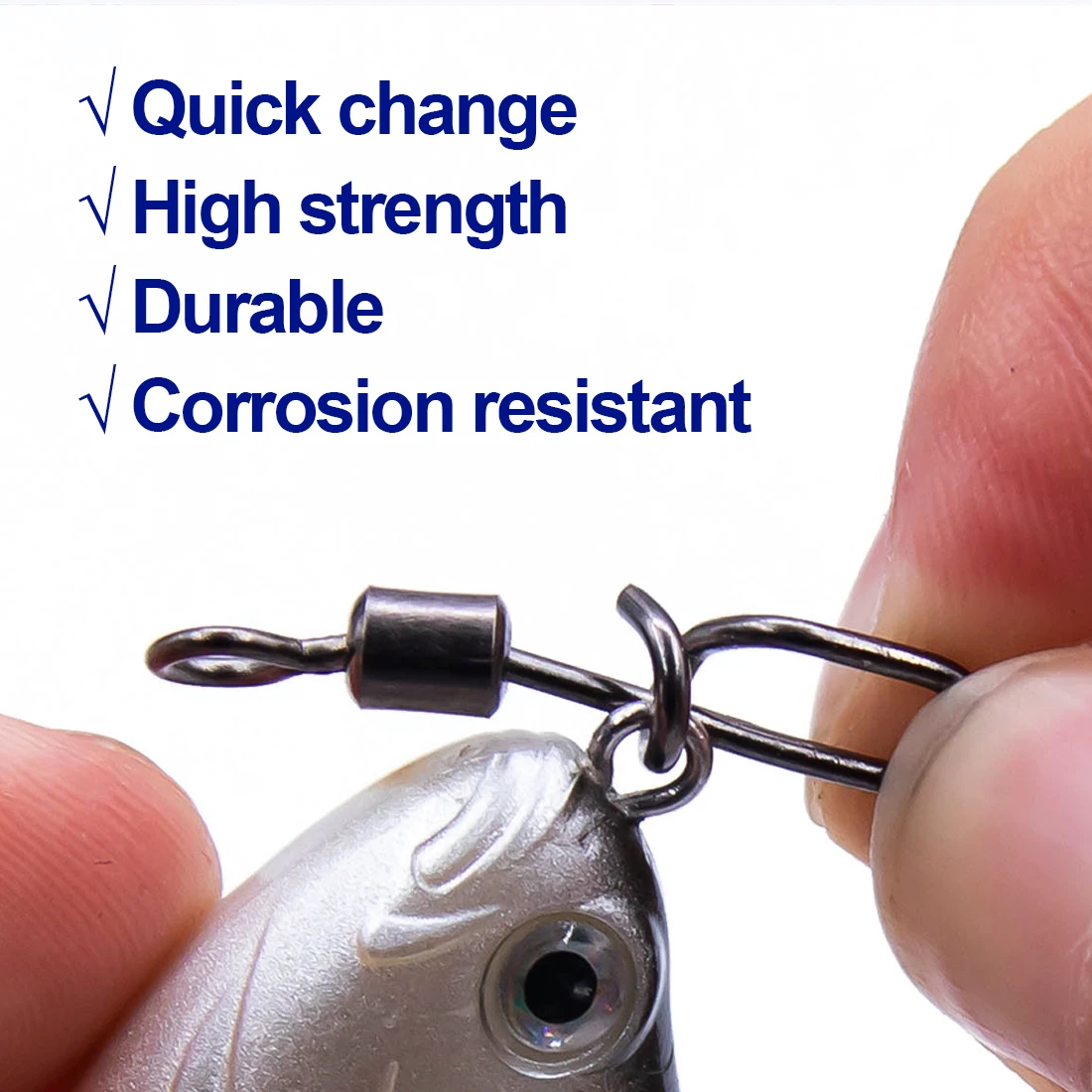 FishTrip Angelwirbel Snap T-Shape Snap Barrel Wirbel Edelstahl Angelköder & Ringverbinder Zubehör Angelschnalle