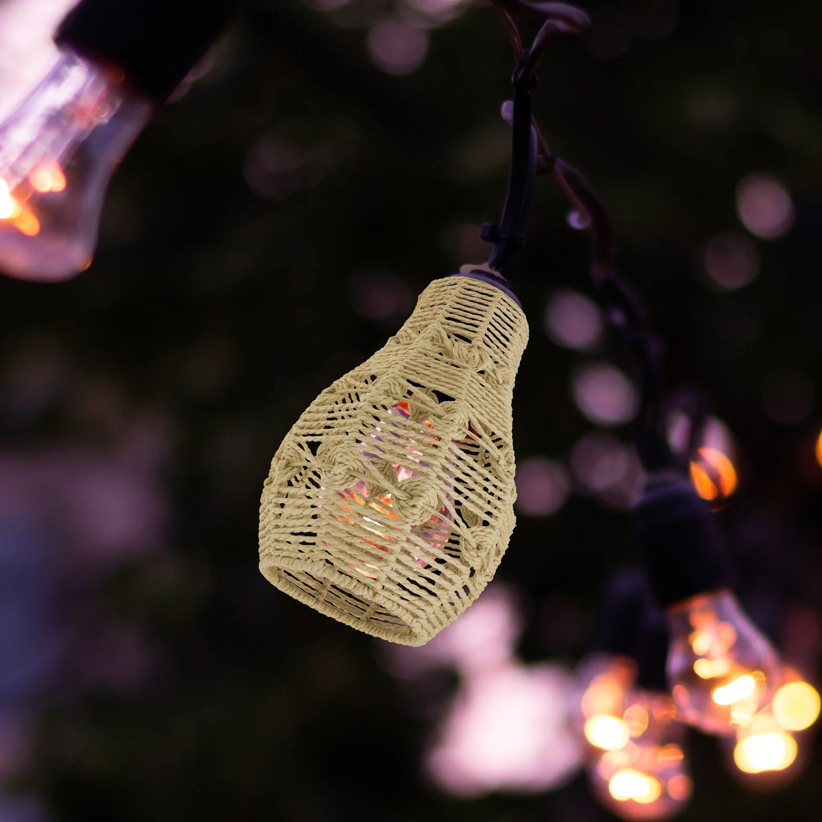 

Paper Rope Lampshade Hotel Chimney Chinese Style Weaving Dust Cover Home Party Decoration Delicate Design Practical Use Indoor