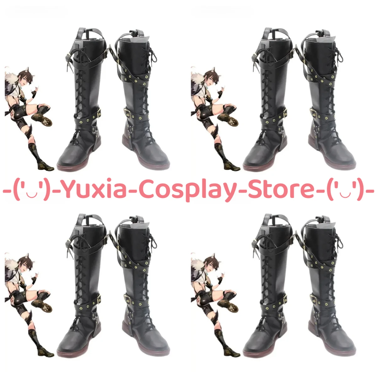 

Yuxiacosplay! Nu: Carnival Garu Cosplay Shoes Anime Game Character Prop PU Leather Boots Halloween Carnival Party Costume