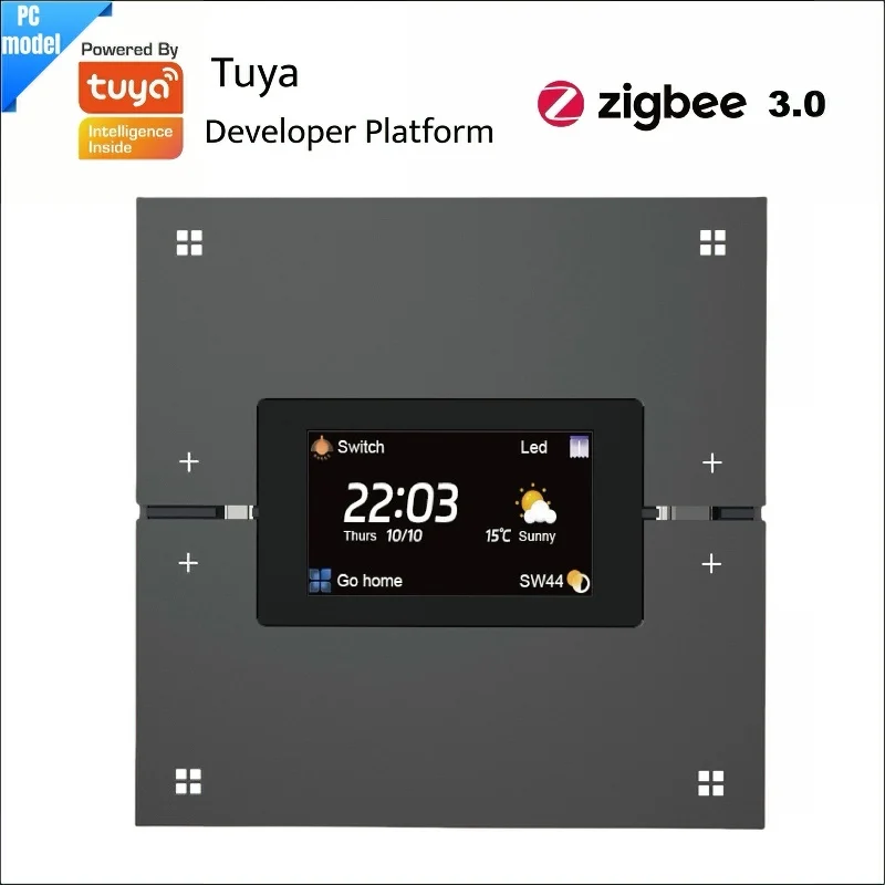 Model PC M9Pro Tuya Zigbee inteligentny przełącznik, inteligentny dom, automatyczny przełącznik scen, ściemnianie, sterowanie zasłonami, wyświetlacz czasu i pogody