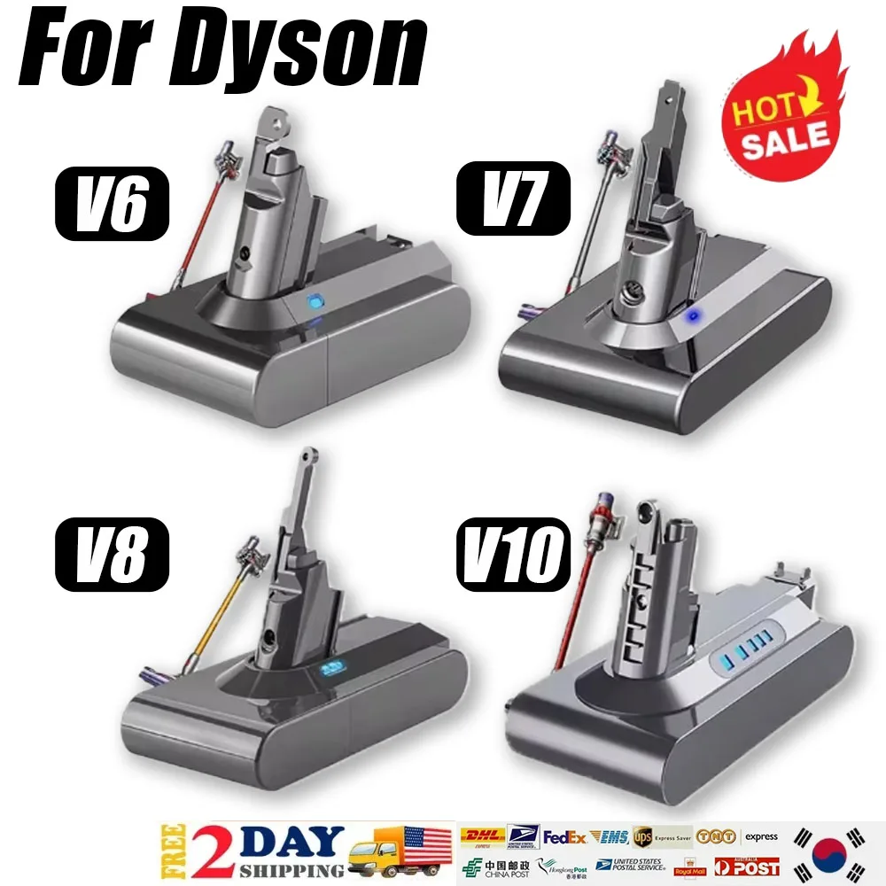 

For dyson vacuum cleaner V6 V7 V8 V10 battery replace absoluteDC58 DC61 DC62 DC59 DC72 series Detachable rechargeable battery