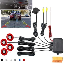 CVBS Car Video Parking Sensor Reverse Backup Radar Detector Assistance 16mm Adjustable Flat Sensors Support Video Input