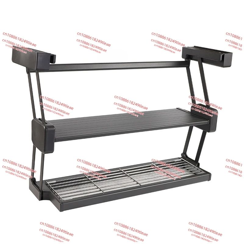 

Pull Down Kitchen Folding Storage Rack Cabinet Seasoning Bowl and Dish Storage Rack Lifting Basket Hidden Storage