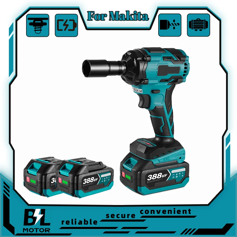 

450N.M 3 Funtion 1/2 inch Cordless Screwdriver Dril Brushless Electric Impact Wrench For Makita 18V Battery Pin