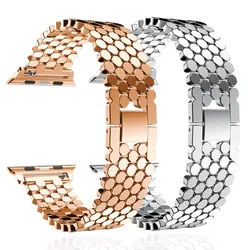 Luxury Stainless Steel Bracelet for Apple Watch Ultra2 49mm 44 45 42 38 40 41mm Honeycomb Metal Strap for iWatch 9 8 7 6 SE 5 4