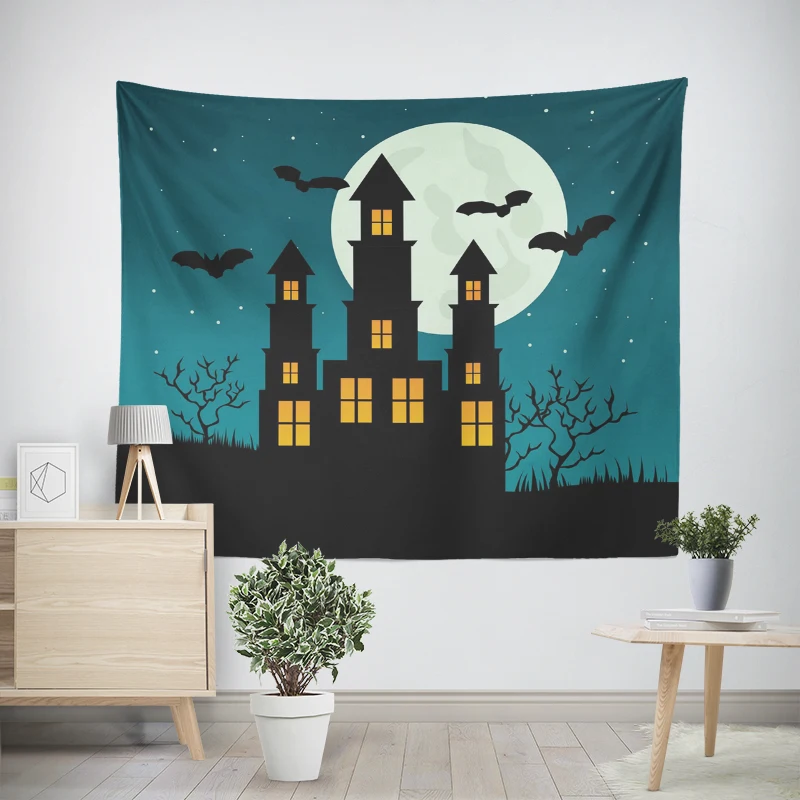 Tapiz de pared de tela grande para decoración del hogar, decoración moderna para habitación, arte estético para dormitorio, Halloween, Otoño, divertido