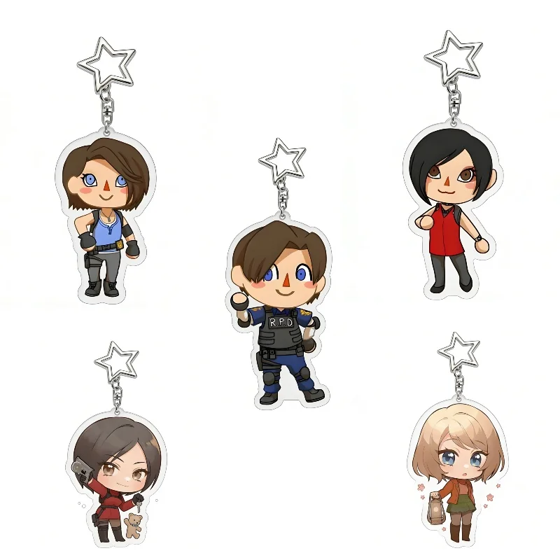 Llavero de acrílico RE4 Resident Evil, joyería para fans, productos relacionados con el juego, Leon Creativity, regalo para amigos, amuletos para bolsos, recuerdo