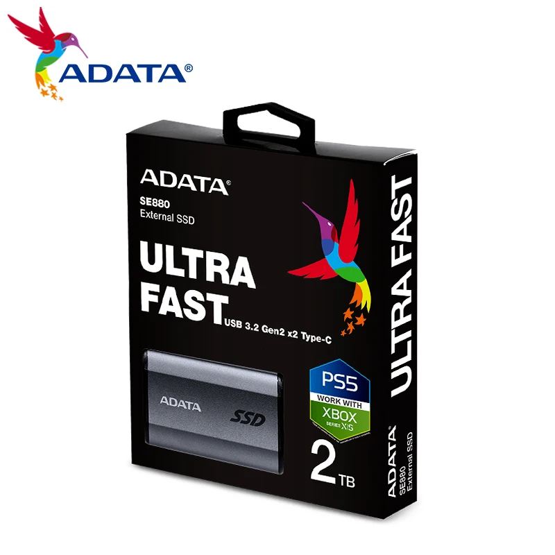 Imagem -05 - Ssd Externo Adata-elite Se880 Usb 3.2 Gen2x2 Tipo-c Usb 20gbps Unidade de Estado Sólido Portátil 500gb 1tb 2tb 4tb Max 2000 Mbps Pssd