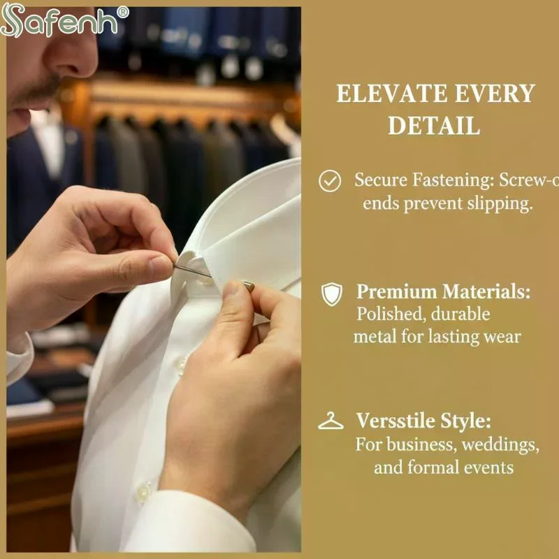 Shirt Collar Bar Cylinder Scre - Men Formal Party Wear Shirt 评论和价格