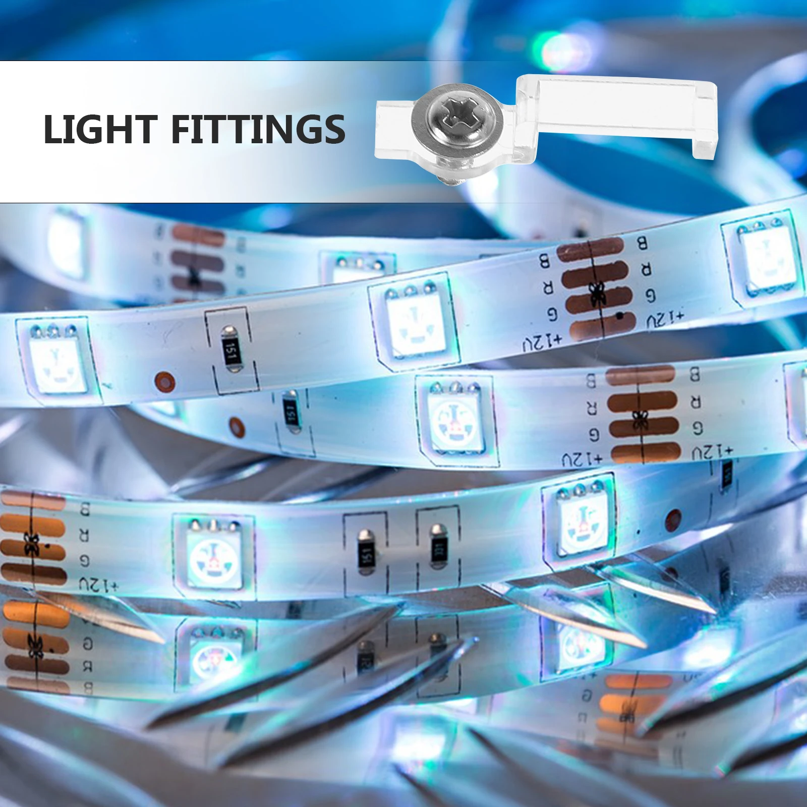 

100 Pcs LED Light Strip Clips for 10mm Wide Fixing Brackets Screws Durable Materials Easy Installation Outdoor Lighting
