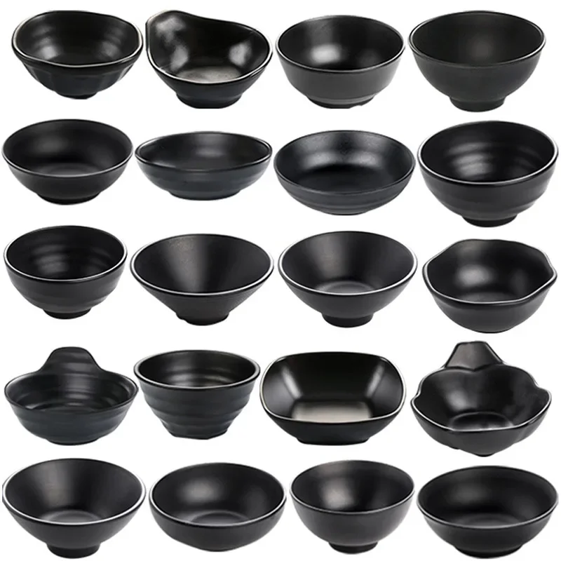 A5 Melamine Bowl Japanese Style Frosted Noodles Bowl Mini Bowl Hot Pot Noodle Hotel Tableware Black Ramen Rice Soup Bowl