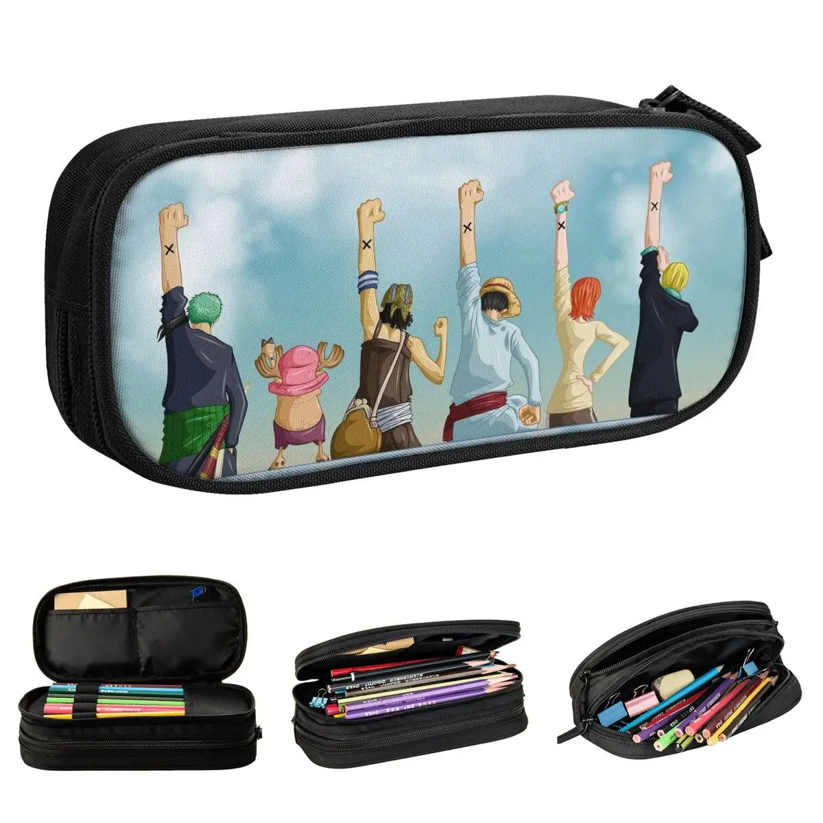 

Luffyed Zoros Choppers Anime Pencil Cases Creative Pen Box Bags Kids Big Capacity School Supplies Gifts Pencil Box
