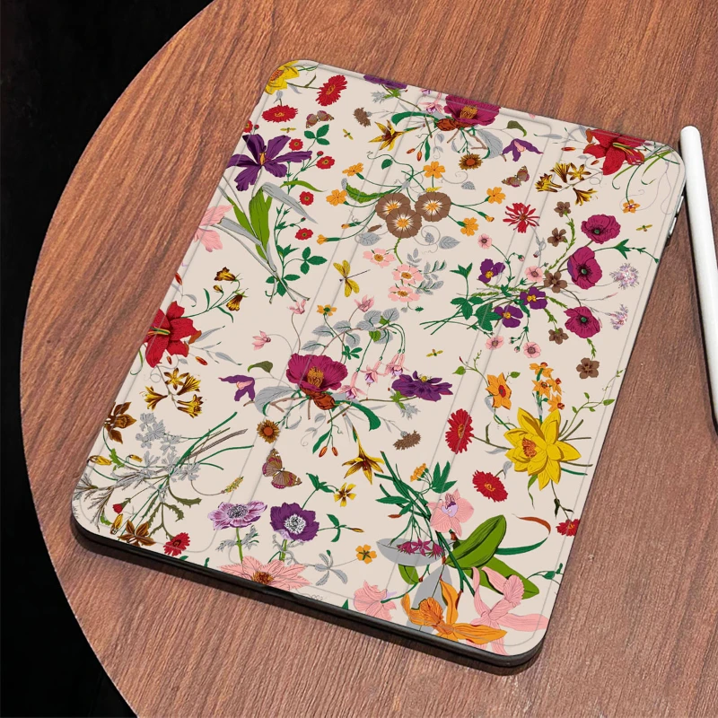 Smart Cover Case for IPad Air 6 Case IPad 10th Gen Air 5th 4th 10.9 Pro 11 2nd 3rd 4th IPad 10.2 Case 7/8/9th Generation Floral