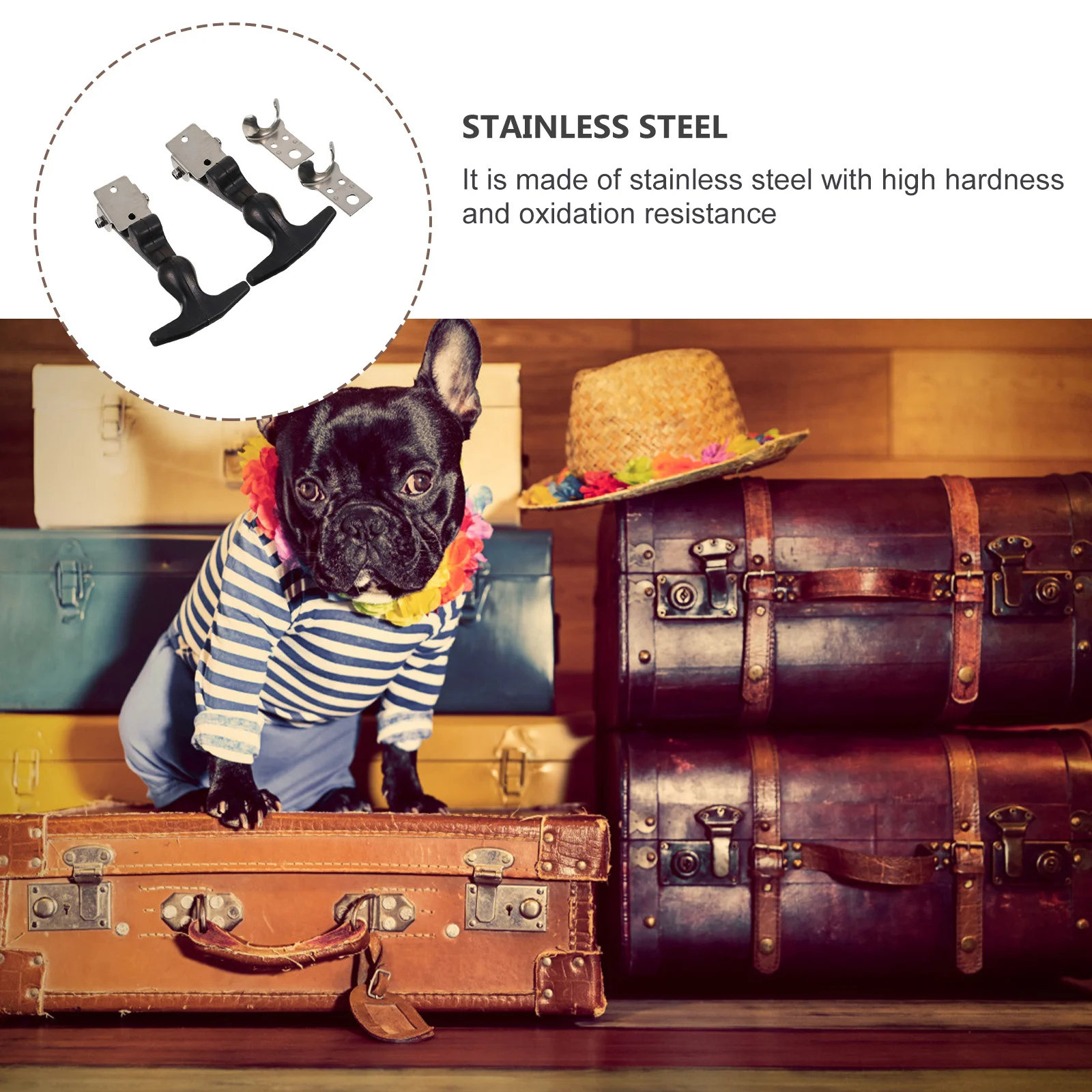 2 قطعة T-مقبض المزالج الفولاذ المقاوم للصدأ المطاط هود الصيد ل T-مقبض غلق بمشبك مع قوس أداة صندوق محرك السيارة غلق بمشبك مرن #4