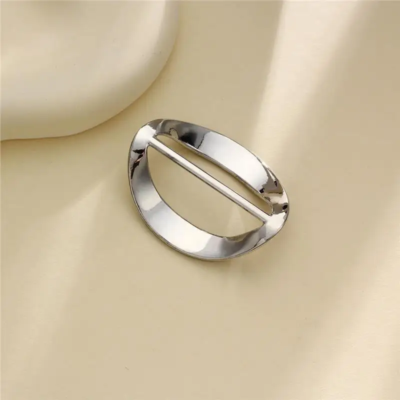 Gold Color Special Shaped Buckles Rhinestone Ornaments Summer Silk Scarf Buckles for Women view 5