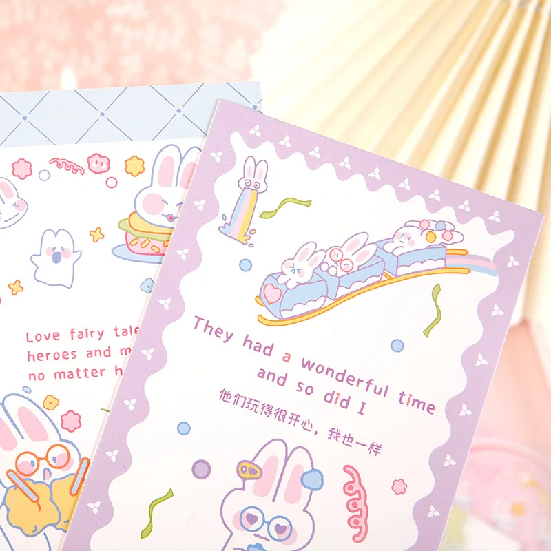 30 Sheets/Set Rabbit Town Manual Series Postcard Cute Cartoon Bunny Greeting Message Cards Birthday Gift Card