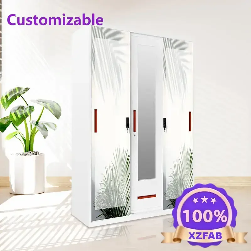 Factory Direct 2026 Nordic Metal Wardrobe Steel Cabinet  Furniture Closet Fancy for bedroom storage