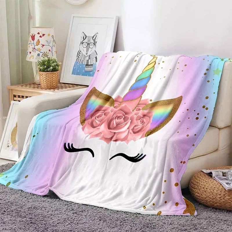 

Pattern 3D Printed Baby Blanket Unicorn Nap Graphics Bed Sofa Picnic Home Cover Decor Comfortable Warm Throw Blankets Kids