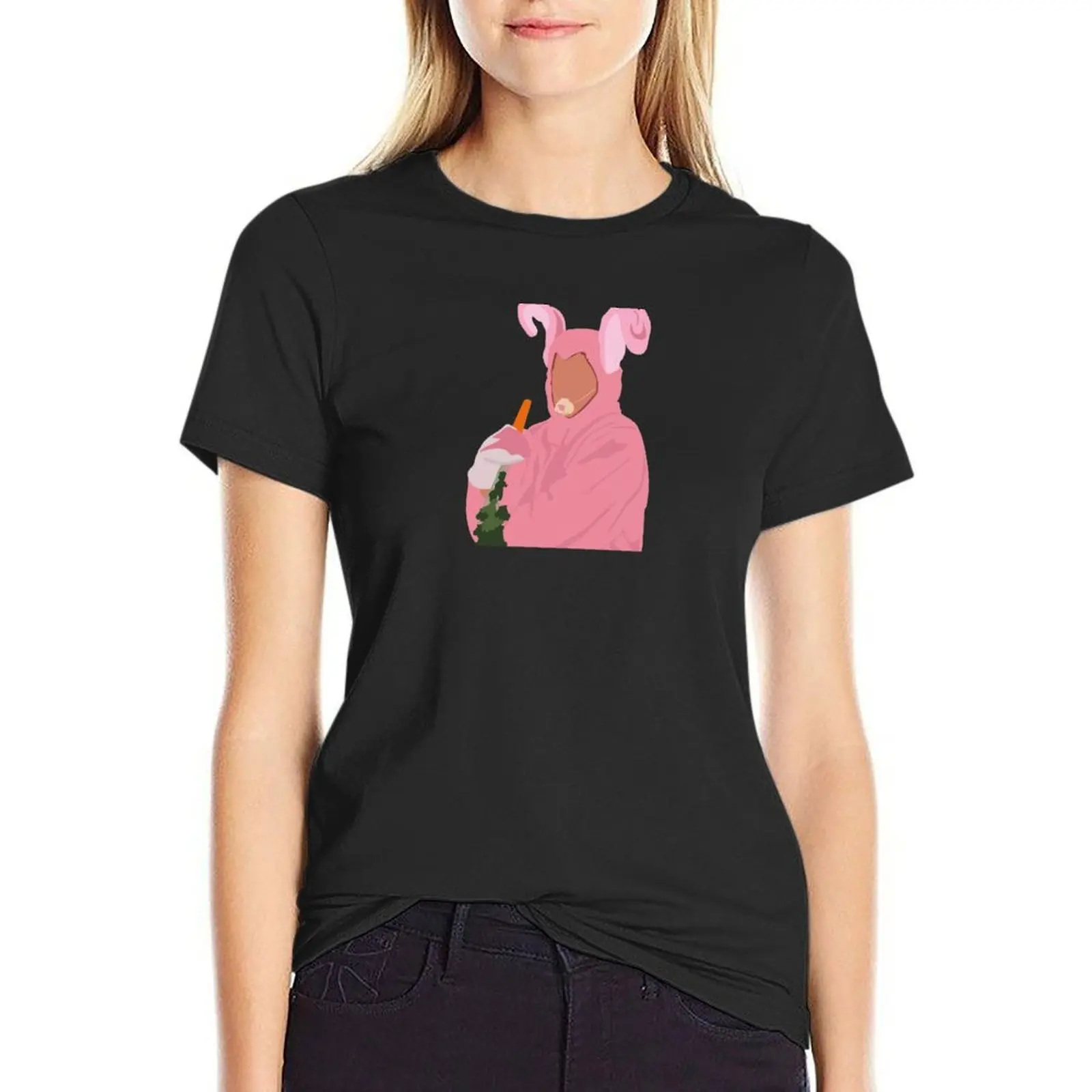 

Chandler In Pink Bunny Costume T-Shirt anime cute clothes vintage kawaii clothes plus size t shirts for Women loose fit