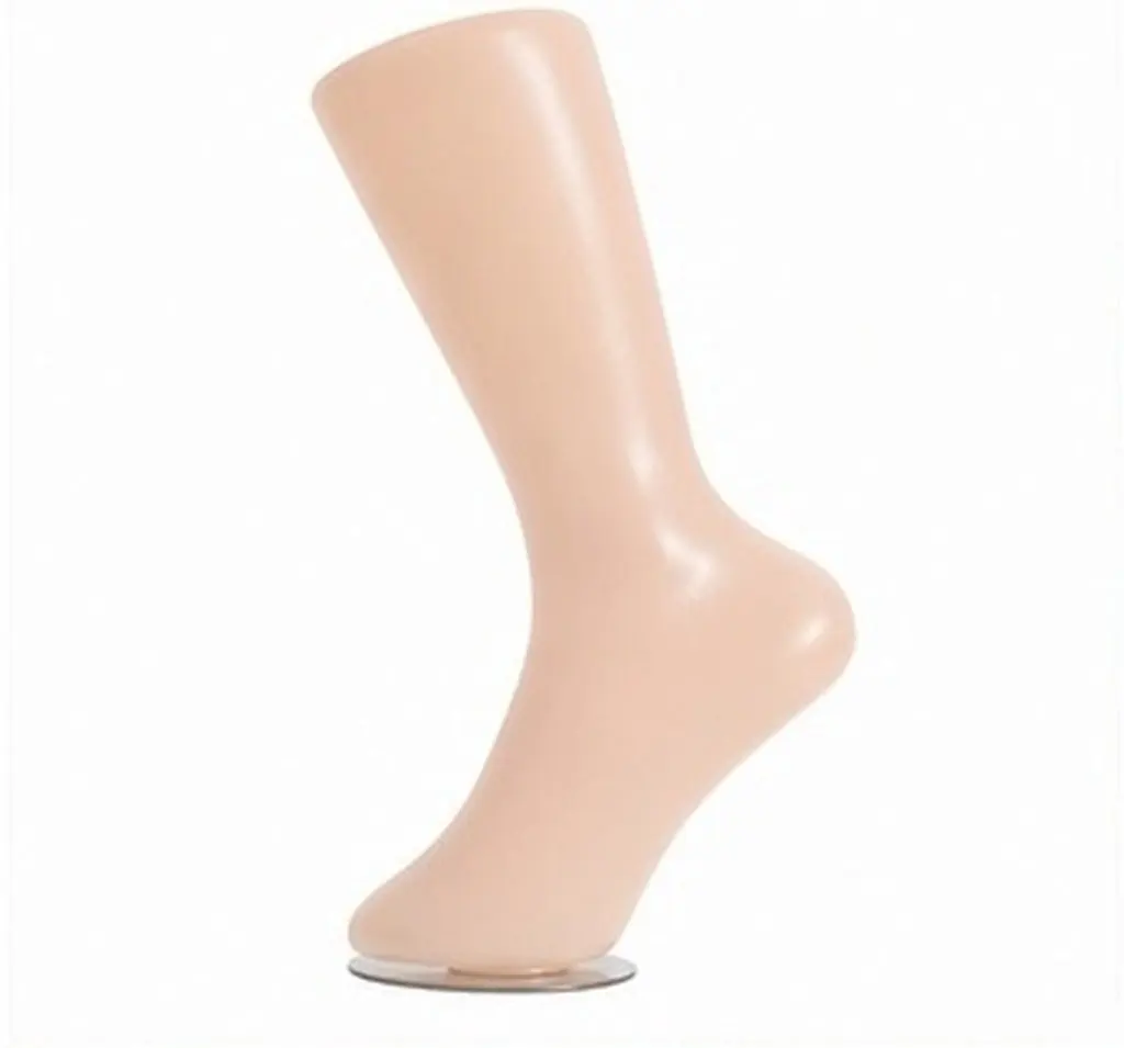 Magnetic Standing Female Foot Mannequin Transparent Skin Tone Realistic Sock Display Jewelry Ankle Bracelet Foot Display