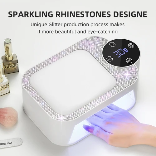 Imagen 2 del producto Lámpara de uñas LED UV recargable, secador de uñas inalámbrico con almohada de mano y Sensor inteligente para el hogar y el salón para curar todo el gel