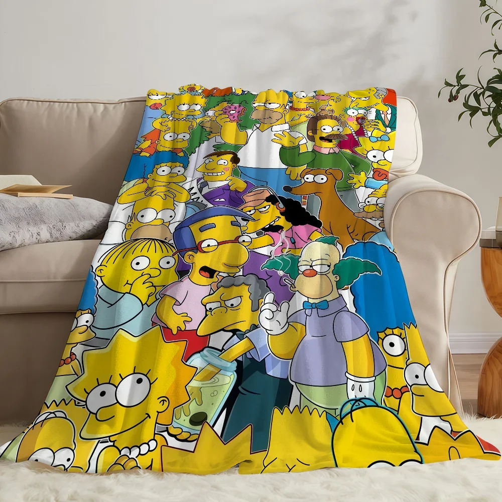 Bart Homer Lisa Marg The S-Simpsons Blanket Soft Warm And Thick Perfect For Bedroom Living Room Bed Sofa Camping Picnic Office