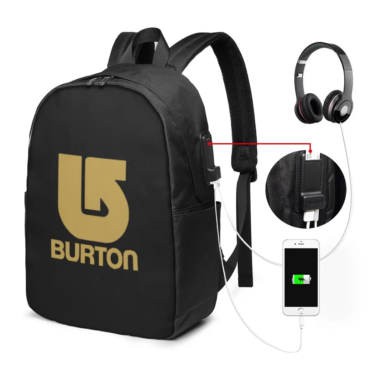 

Burton Snowboard Sportive Backpack Travel Notebook Bag Computer College Student School Bag Laptop Shoulder Bags for Men Women