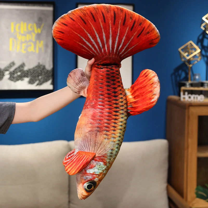 40/60 センチメートルシミュレーショングッピーぬいぐるみ実生活金魚魚枕かわいいカラフルな魚人形ホームソファ装飾クッションギフト
