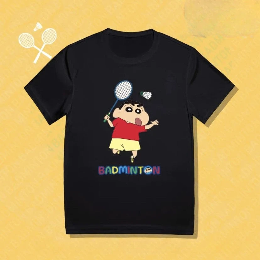 Новые рубашки Crayon Shin-chan для бадминтона, спортивные рубашки для пар, культурные рубашки для мужчин и женщин, дышащие повседневные тренировочные топы