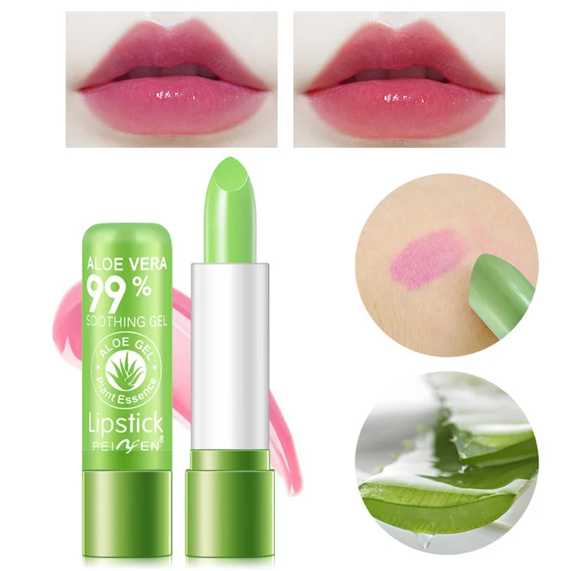 Lápiz labial 99% de Aloe Vera que cambia de Color, no se decolora fácilmente, l hidratante de larga duración