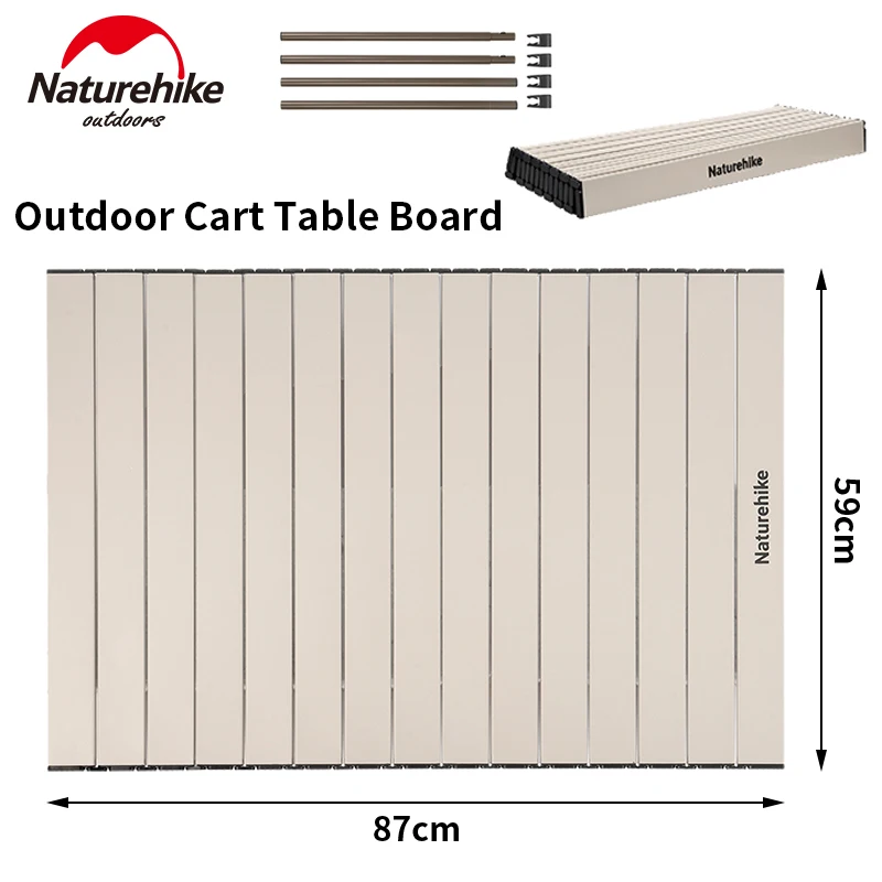 

Naturehike Folding Table Board Carbon Steel PP for Outdoor Camping Egg Roll Table Picnic Garden Cart Tabletop Trolley Desktop