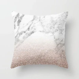 INS Rose Gold Color Throw Pillow Case Gold Mable Cushion Covers for Home Sofa Chair Decorative Pillowcases