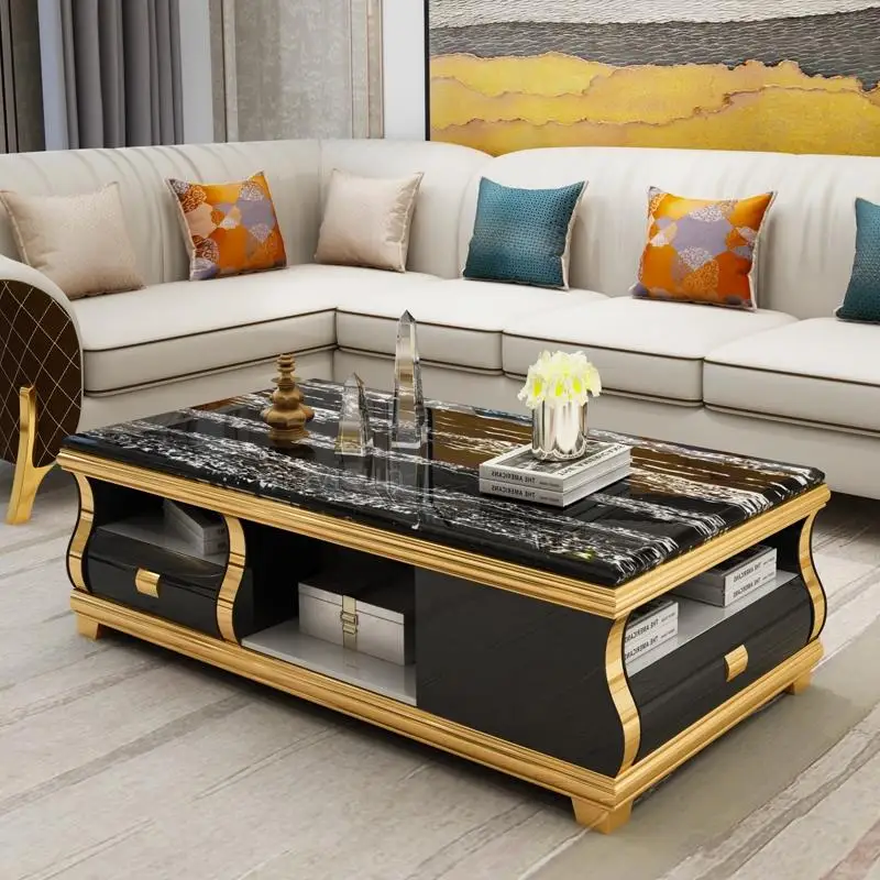 Open Plan Tv Cabinet Living Room Storage Cabinet Golden Stainless Steel Frame Extendorabale Meuble Tv Salon Theater Furniture