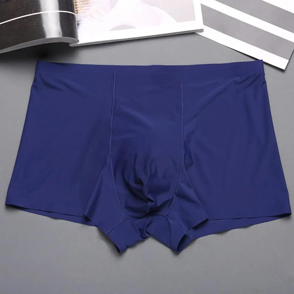 

Elastic Mid-waist Boxers Men Boxer Underwear Men's Mid-rise High Elasticity Boxer Briefs in Solid Colors for Daily for Comfort