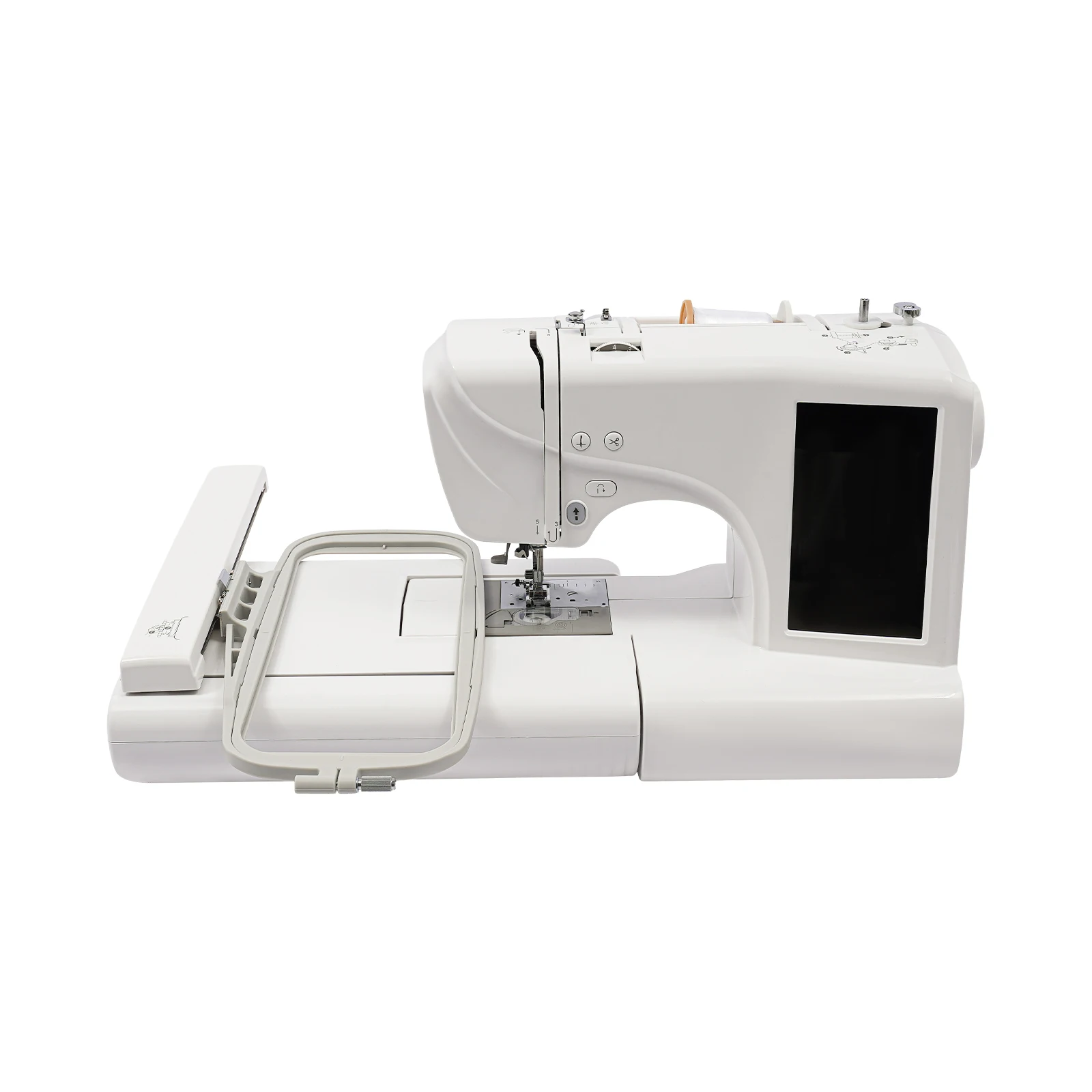 Computergesteuerte Stick- und Nähmaschine, vollautomatische kleine Stickmaschine, computergesteuerte Stickmaschine, automatische Stickmaschine mit 7-Zoll-Bildschirm, Doppelnadel, Doppelfaden,