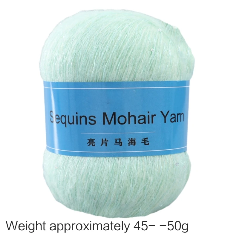 Sợi Sequins đính cườm để đan và móc tay Mềm mại, ấm áp và đa năng Lông tơ mềm mại Ấm cúng cho mũ, găng tay, khăn choàng