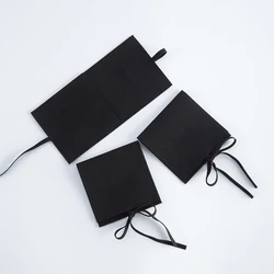5pcs 8x8cm Black Microfiber Jewelry Packaging Bag Wedding Favor Candy Bags Earrings Necklace Chic Small Organizer Pouch