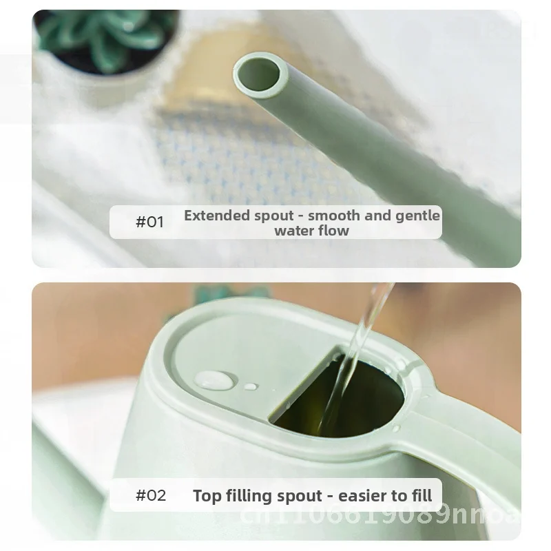 

2л утолщенная пластиковая лейка с длинным горшком, садовый горшок, бытовой разбрызгиватель для цветов, форма тыквы, доступна в зеленом и