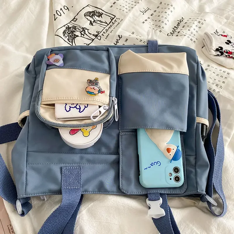 Wodoodporne płócienne damskie torebki na ramię nylonowa damska torba typu Messenger Bag Oxford Crossbody Tote torby na książki dla dziewczynek