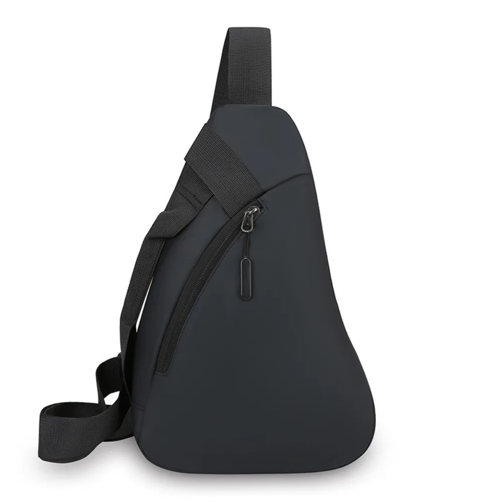 

Simple Droplet Shaped Men Chest Bag Solid color Korean Style Sports Shoulder Bag Zipper Large Capacity Crossbody Bag Outdoor