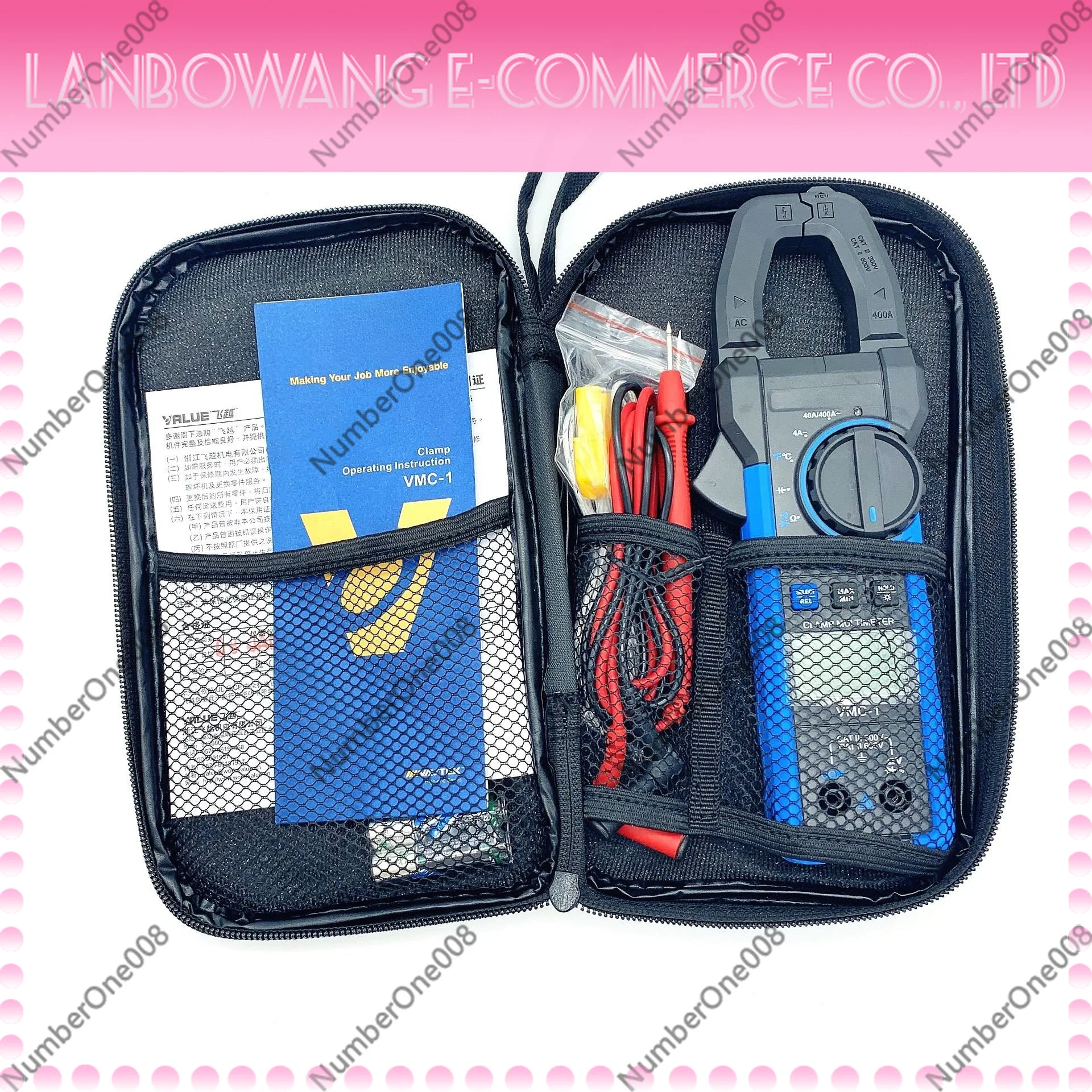 Digital Clamp Meter AC DC Voltage Current Capacitance Temperature Tester HVAC Multimeter