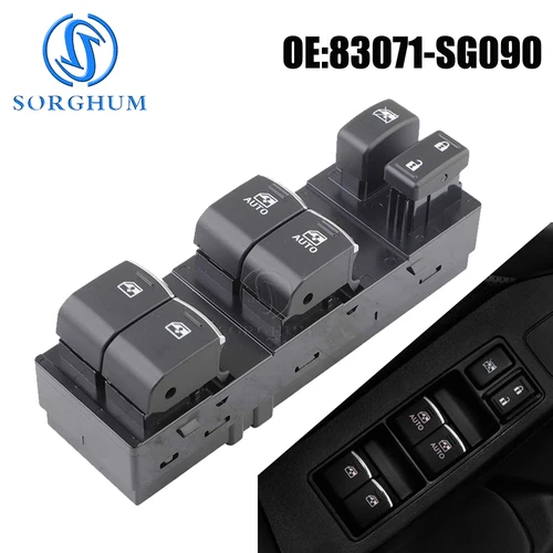 SORGHUM nuevo regulador de botón de interruptor de ventanilla eléctrica principal delantero izquierdo 83071-SG090 para Subaru Forester 2012-2018 83071SG090 repuestos
