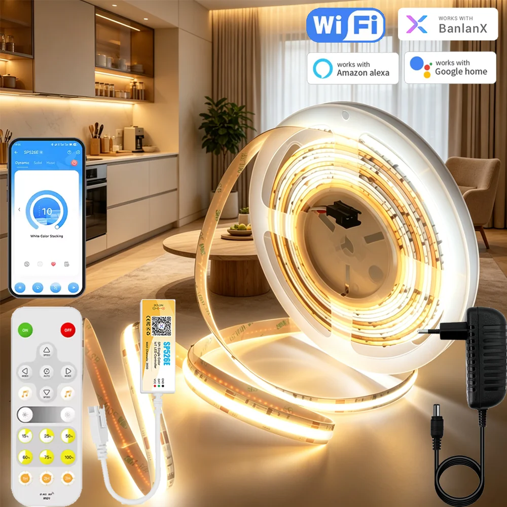 Smart Garden Light Controller - WIFI WS2811流水LEDストリップCOB 24V 暖白色/冷白色 シーケンシャル ホースレースLEDテープライト