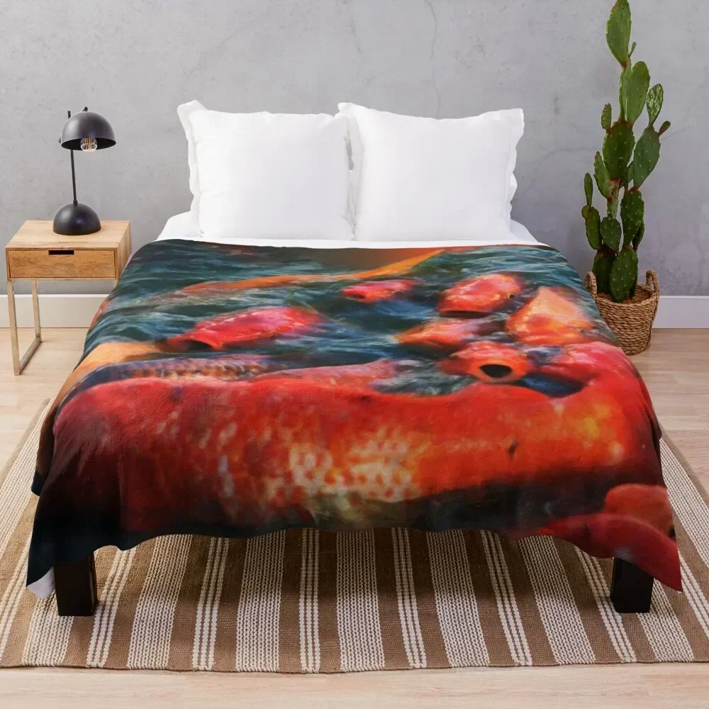 

Koi Fish Throw Blanket Decorative Sofa Plaid wednesday Moving Blankets