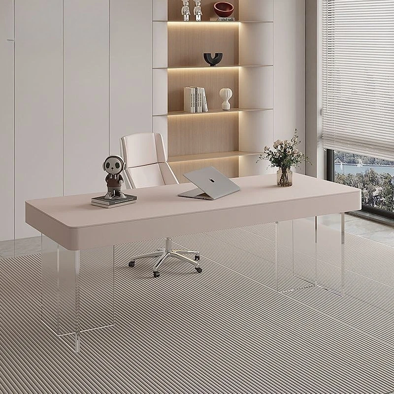 Home bedroom study workbench desk rock slab desk cream wind