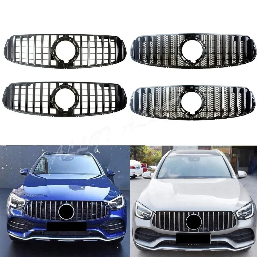 Car Front Racing Billet Bumper Grilles Upper Facelift Grill For Mercedes Benz X253 W253 GLC Class 2020 2021 AMG